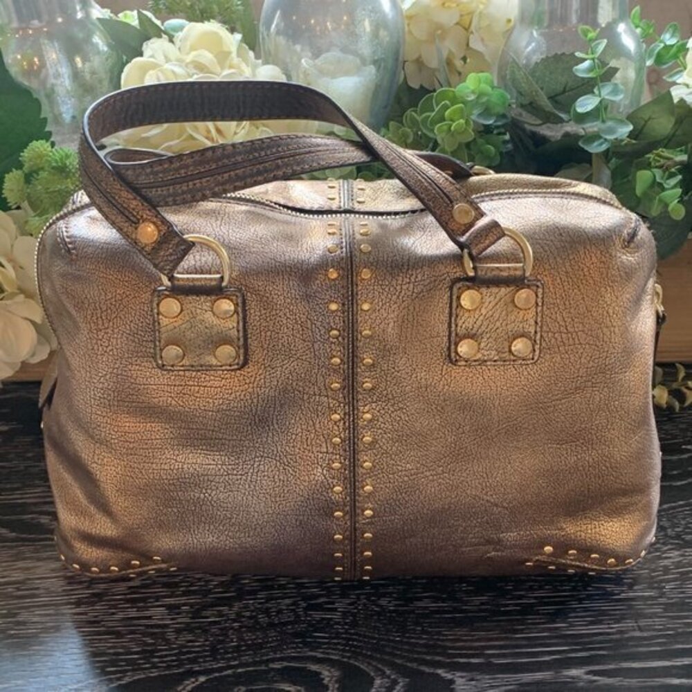 Michael Kors Studded Bronze Satchel